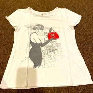 Belah & Codey Women S White Scoop Neck Rhinstone T